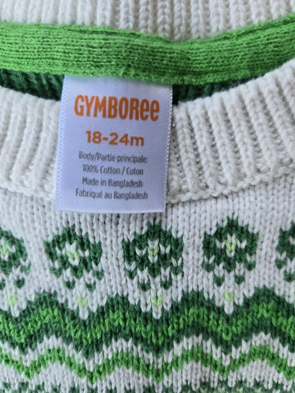 Gymboree 100% Cotton Luck Of The Irish Shamrock Pullover 18-24 Mos.